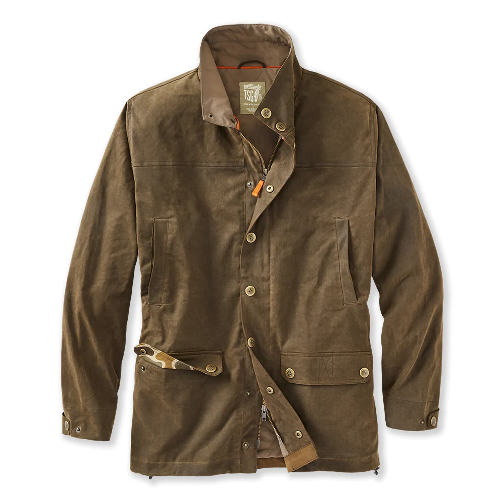 The Sporting Gent Baeron Waxed Jacket Rustic Olive - Rivers & Glen Trading Co.