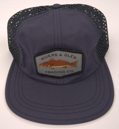 R&G Mesh Redfish Hat Navy Rogue 935 Rivers and Glen Trading Co. Hats Navy/GreyRedfish/Rogue935 Headwear Rivers and Glen Trading Co