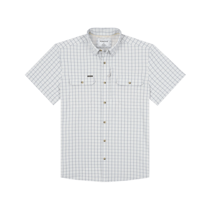 Poncho The Lamar Valley Poncho Light Blue and Red Clay Plaid / L Men's Short Sleeve Button Down Shirts Rivers and Glen Trading Co