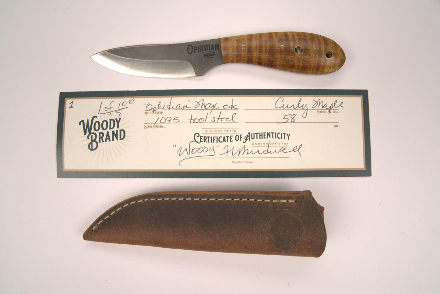 Woody Handmade Cutlery Ophidian Max EDC Woody Handmade Cutlery Knives Rivers and Glen Trading Co