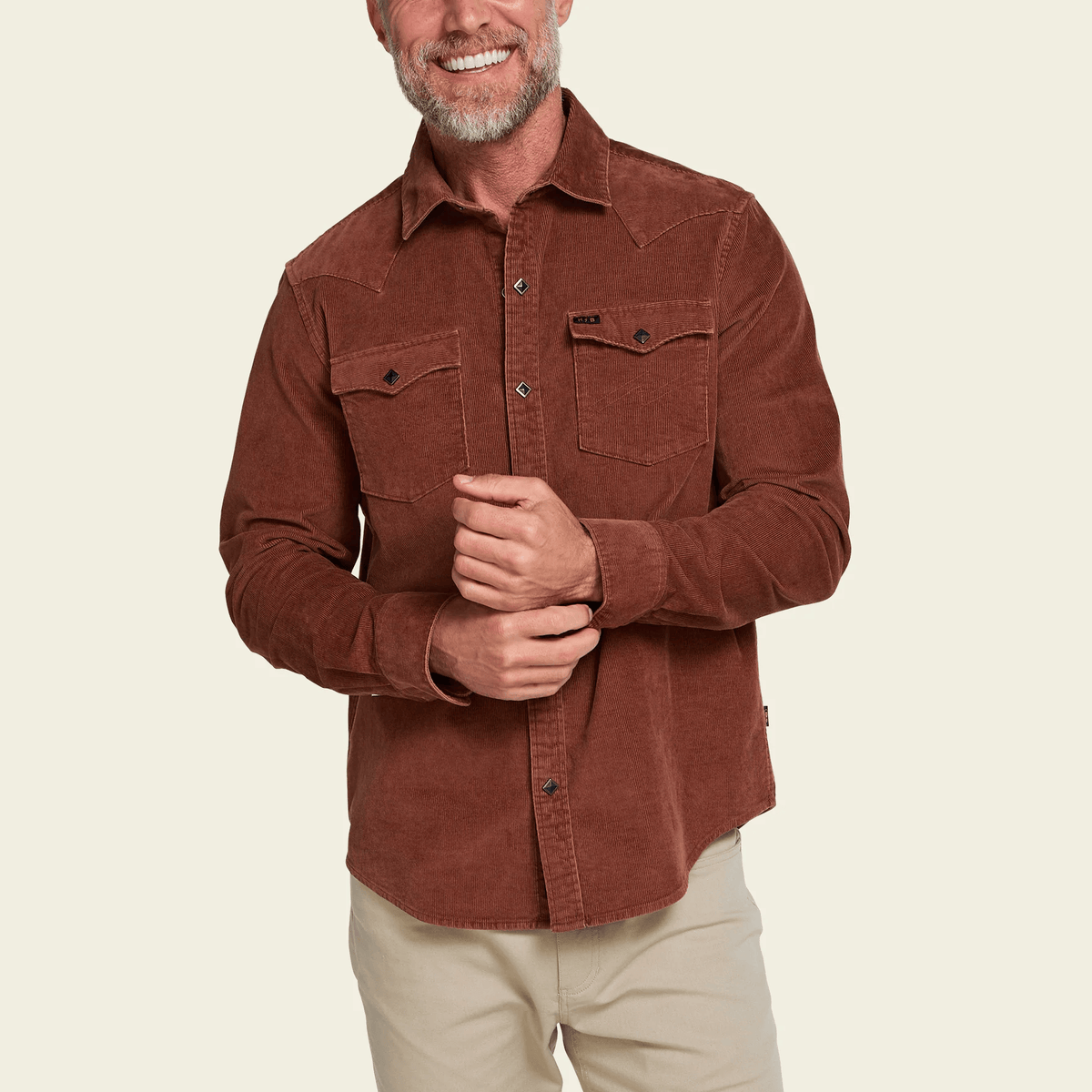 Howler Brothers Banning Corduroy Snapshirt Howler Brothers Men's Long Sleeve Button Down Shirts Rivers and Glen Trading Co