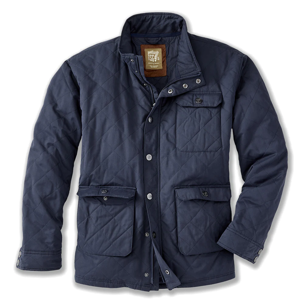 The Sporting Gent Ansel Quilted Jacket Royal Navy - Rivers & Glen Trading Co.