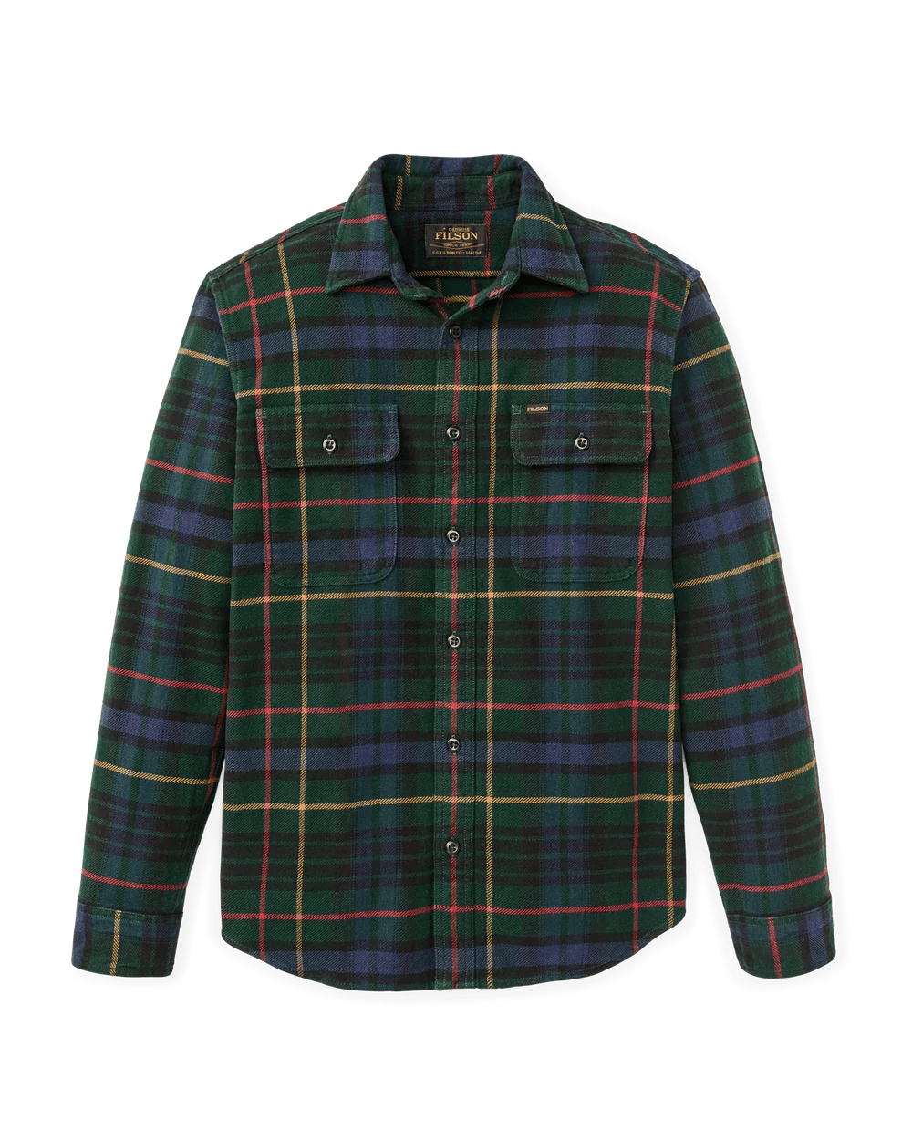 Filson Vintage Flannel Work Shirt Filson Green/Navy Plaid / M Men's Long Sleeve Button Down Shirts Rivers and Glen Trading Co