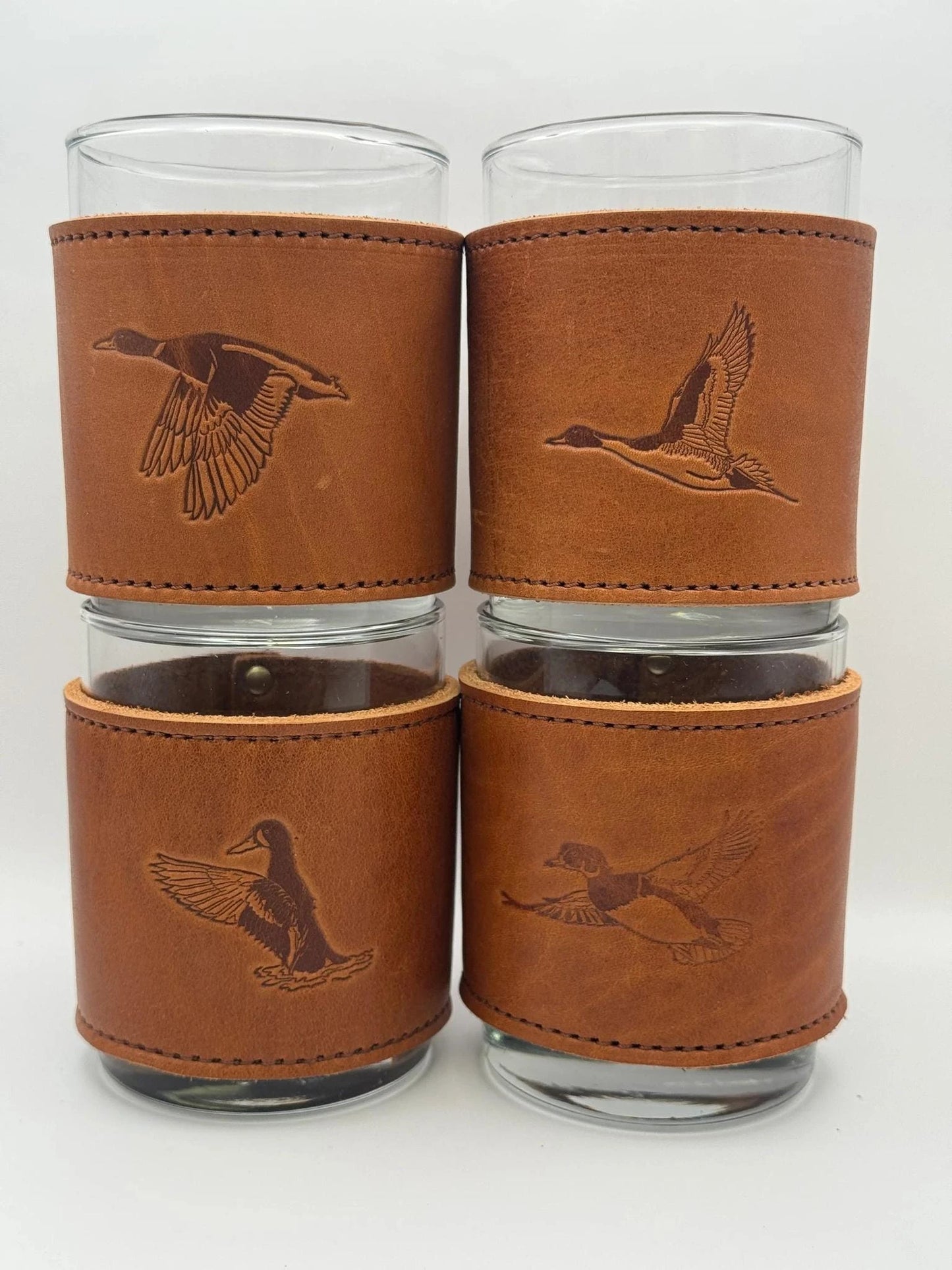 Woodley Co Rocks Glasses- Ducks Woodley Co Set of 4 Ducks Glassware Rivers and Glen Trading Co