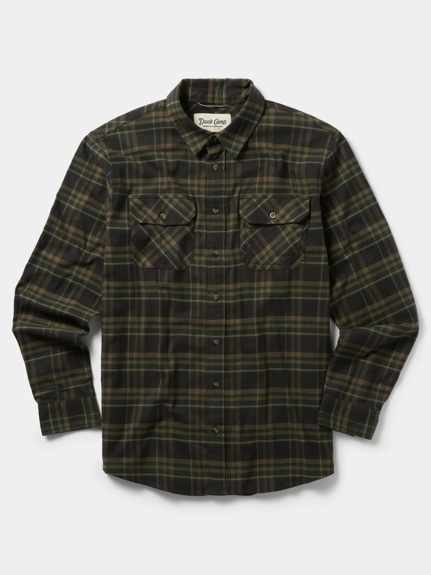 Duck Camp Camp Shirt Duck Camp Moss Plaid / L Men's Long Sleeve Button Down Shirts Rivers and Glen Trading Co