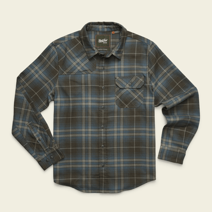 Howler Brothers Harker's Flannel Howler Brothers Kempton Plaid : Beluga / XL Men's Long Sleeve Button Down Shirts Rivers and Glen Trading Co