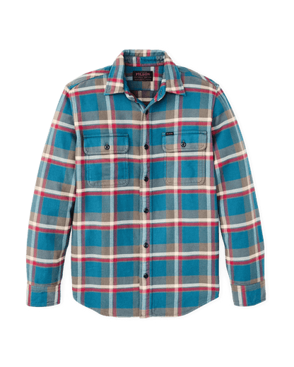 Filson Vintage Flannel Workshirt Filson Blue Multicolor Plaid / L Men's Long Sleeve Button Down Shirts Rivers and Glen Trading Co