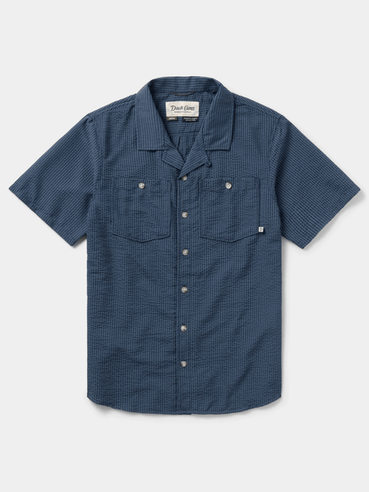 Duck Camp Men's Coastal Seersucker Shirt Short Sleeve Duck Camp Navy Blue / XXL Men's Short Sleeve Button Down Shirts Rivers and Glen Trading Co