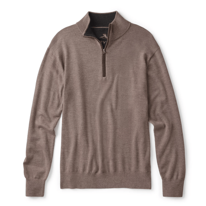 Orvis Merino Wool Quarter-Zip Sweater 2.0 Orvis Mushroom / XL Men's Sweaters Rivers and Glen Trading Co