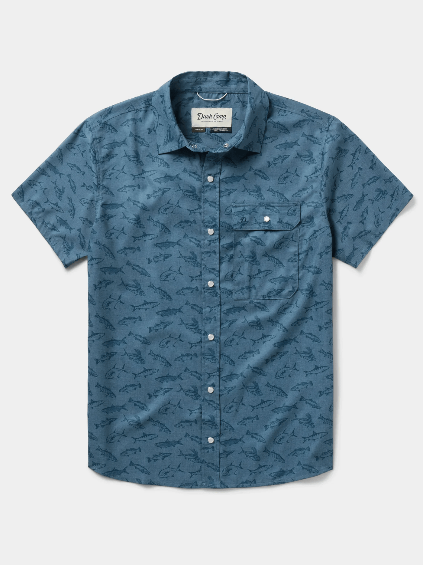 Duck Camp Men's Brrr Performance Shirt Short Sleeve Duck Camp Bering Sea Coastal Frenzy / XL Men's Short Sleeve Button Down Shirts Rivers and Glen Trading Co