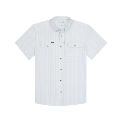Poncho The Santa Rosa Poncho Light Grey and Green Plaid / L Men's Short Sleeve Button Down Shirts Rivers and Glen Trading Co