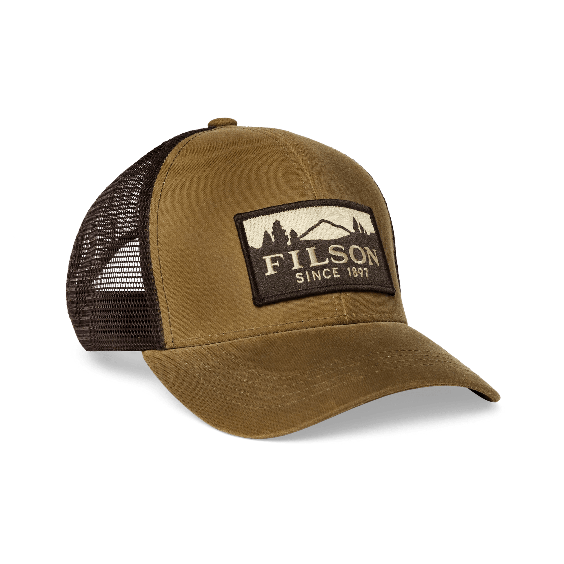 Filson Logger Mesh Cap Filson Dark Tan Headwear Rivers and Glen Trading Co