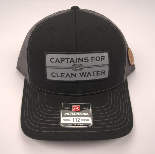 Captains For Clean Water R&G Trucker Hat (Black/Charcoal) Rivers & Glen Trading Co. Hats Black/Charcoal Headwear Rivers and Glen Trading Co