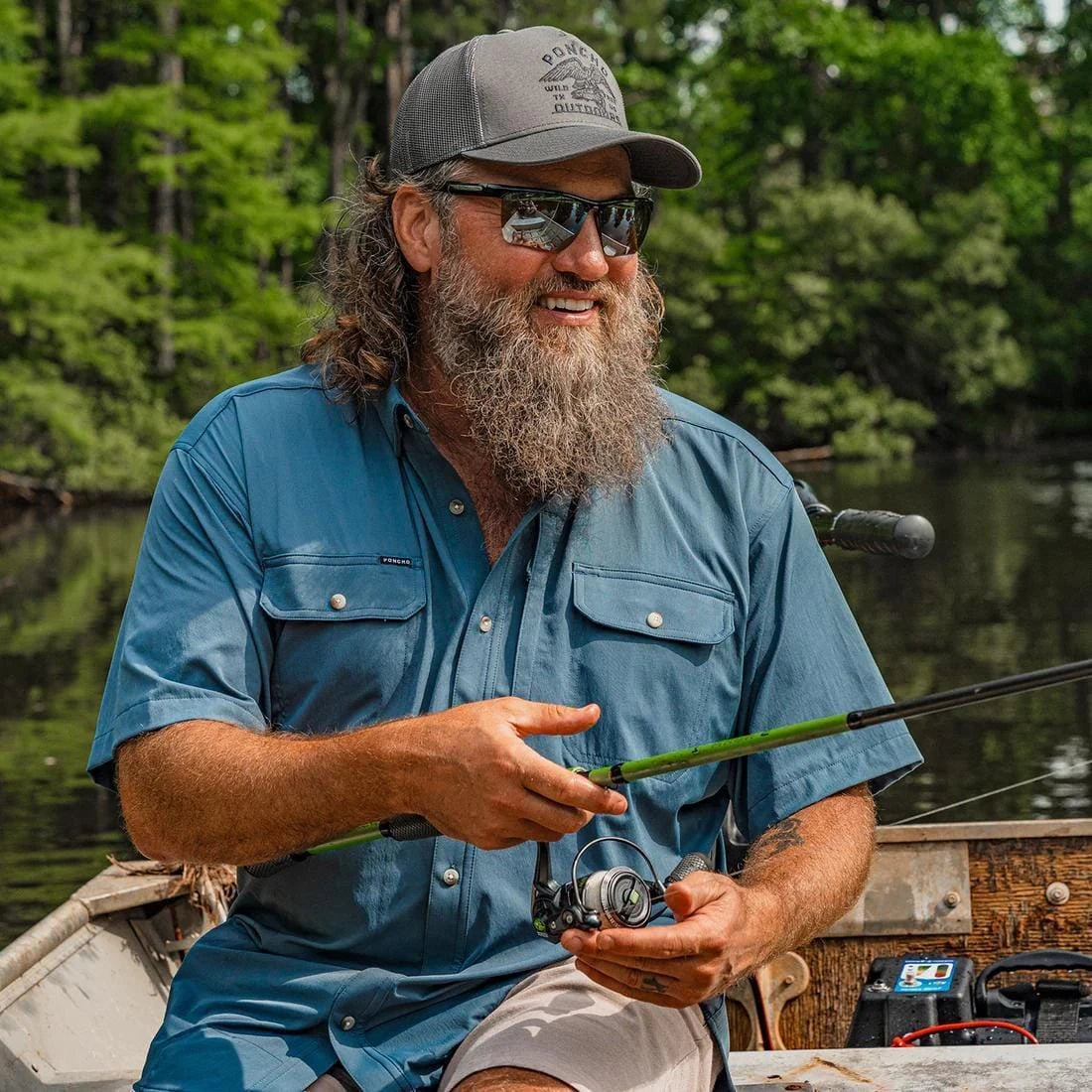 Poncho The Ahi Poncho Men's Short Sleeve Button Down Shirts Rivers and Glen Trading Co