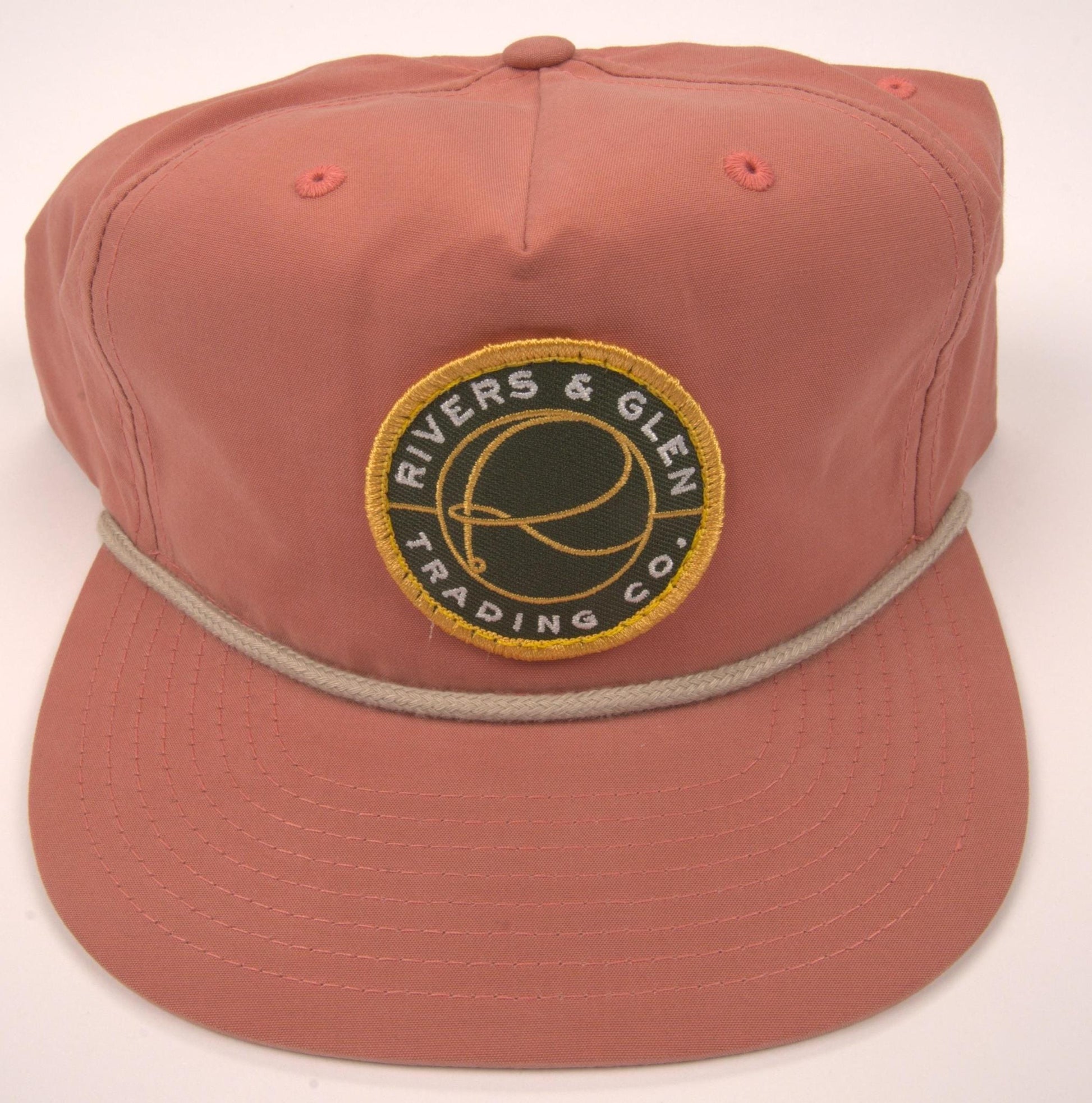 R&G Rope Hat Salmon/Khaki Green Patch 256 Rivers & Glen Trading Co. Hats Salmon/Khaki/GreenPatch/256 Headwear Rivers and Glen Trading Co