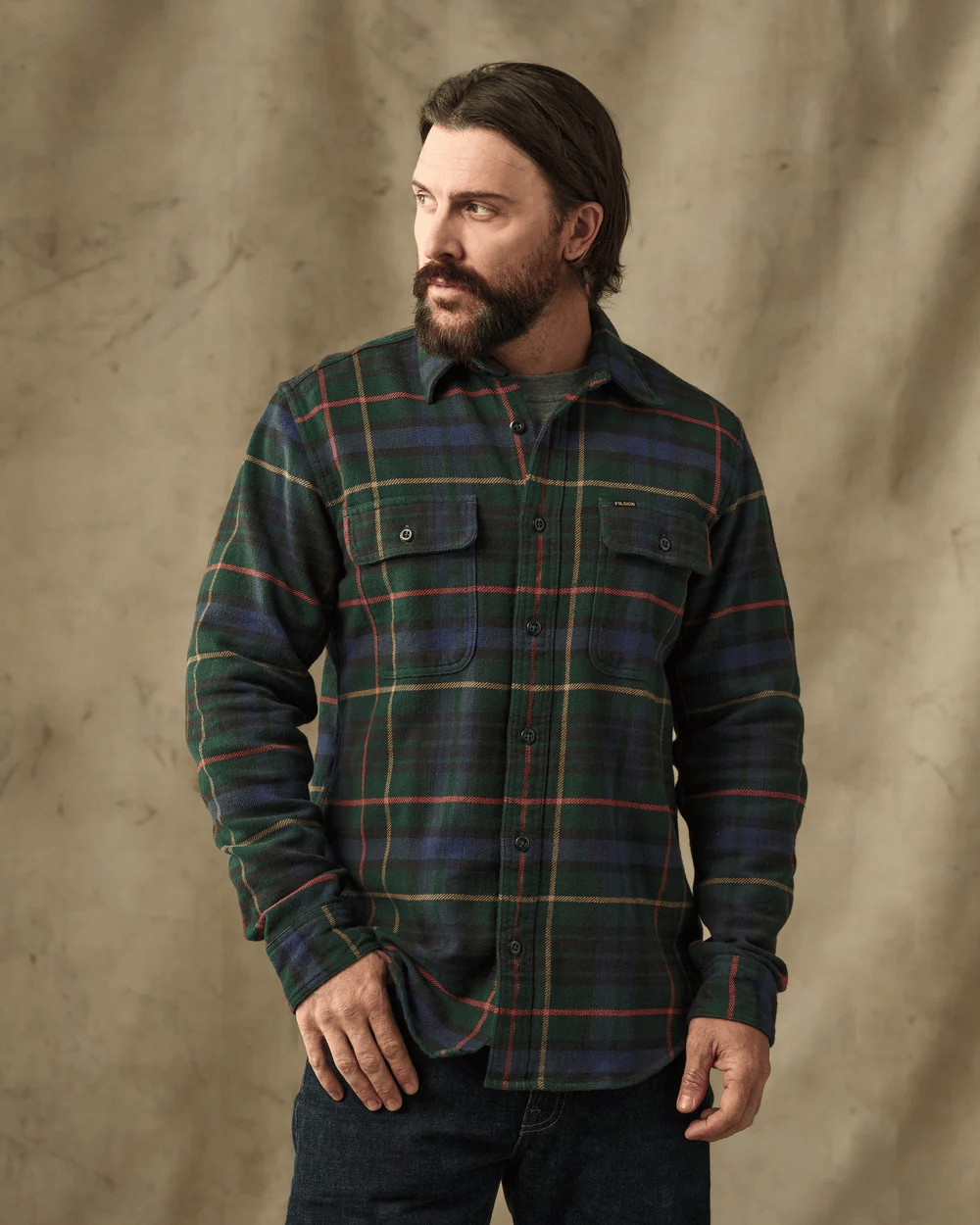 Filson Vintage Flannel Work Shirt Filson Men's Long Sleeve Button Down Shirts Rivers and Glen Trading Co
