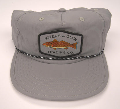 R&G Redfish Rope Hat Grey/Black Diamond Grey Redfish 256OC Rivers & Glen Trading Co. Hats Grey/Black/DiamondGreyRedfish/256OC Headwear Rivers and Glen Trading Co