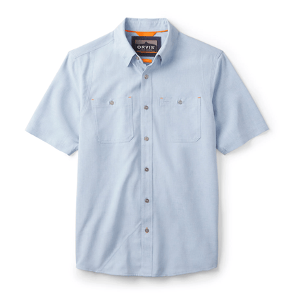 Orvis Tech Chambray Short-Sleeved Workshirt Orvis Coastal Blue Chambray / XXL Men's Short Sleeve Button Down Shirts Rivers and Glen Trading Co