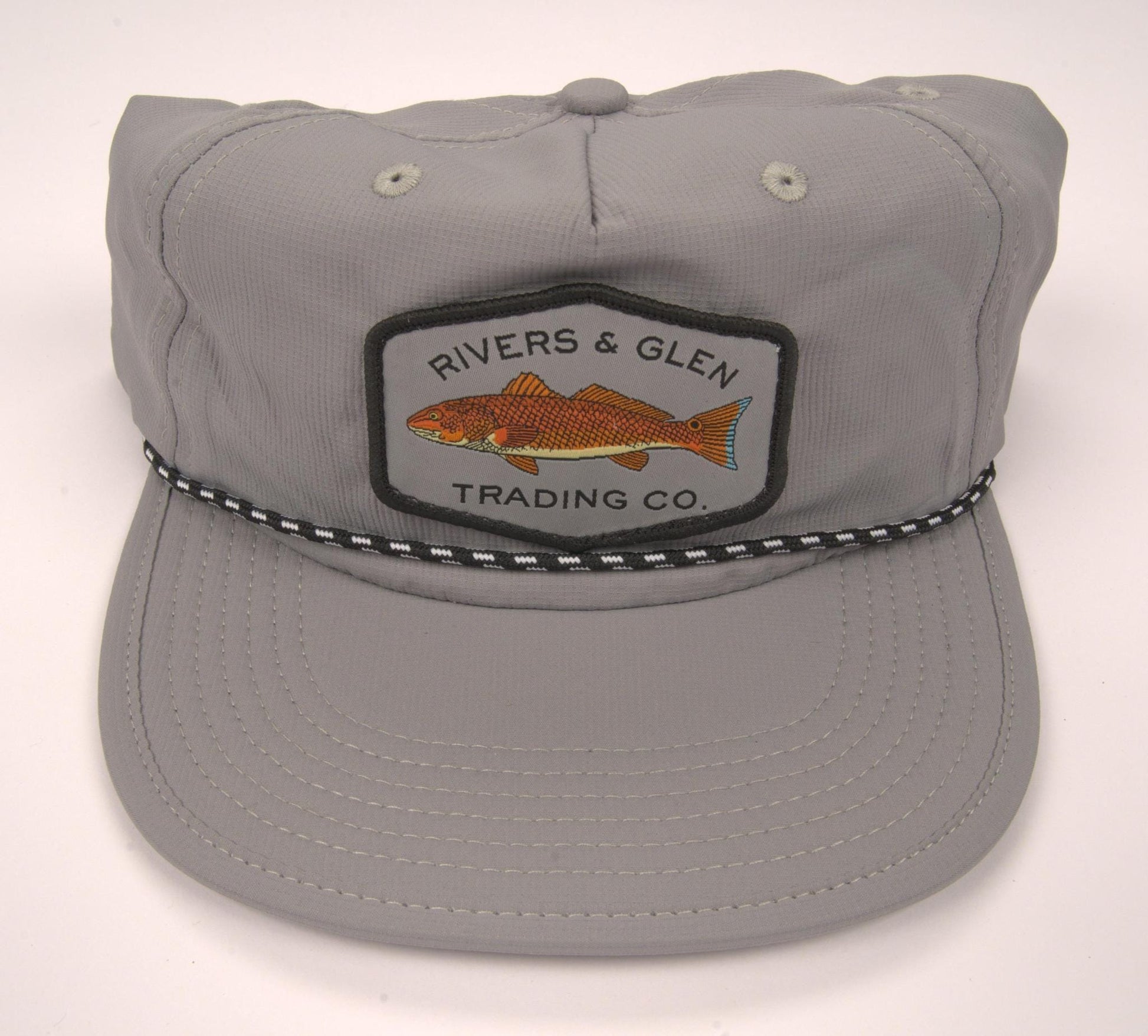 R&G Redfish Rope Hat Grey/Black Diamond Grey Redfish 256OC Rivers & Glen Trading Co. Hats Grey/Black/DiamondGreyRedfish/256OC Headwear Rivers and Glen Trading Co