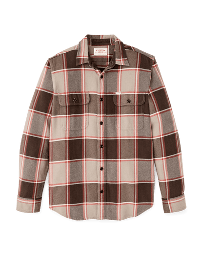 Filson Vintage Flannel Workshirt Filson Tan Multicolor Plaid / XXL Men's Long Sleeve Button Down Shirts Rivers and Glen Trading Co