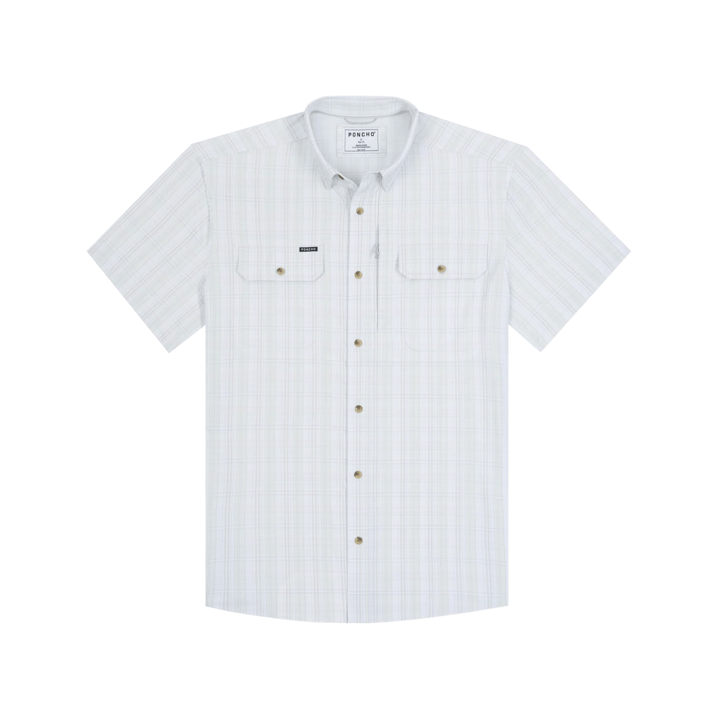 Poncho The Santa Rosa Poncho Light Grey and Green Plaid / M Men's Short Sleeve Button Down Shirts Rivers and Glen Trading Co
