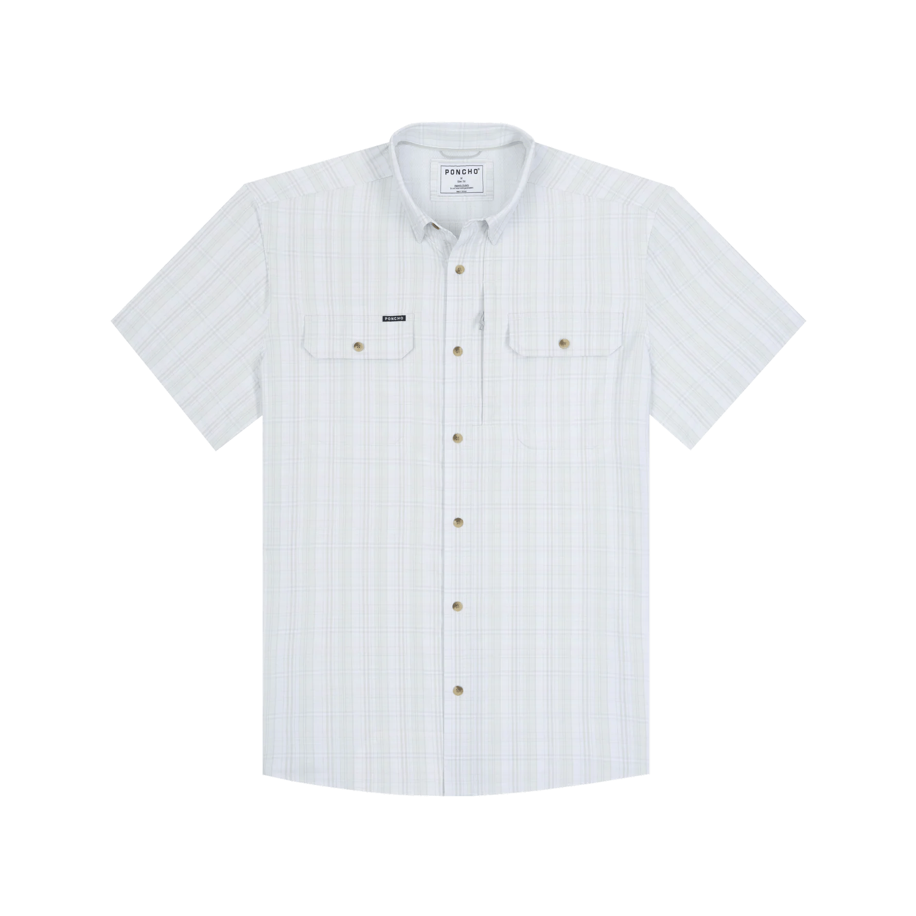 Poncho The Santa Rosa Poncho Light Grey and Green Plaid / M Men's Short Sleeve Button Down Shirts Rivers and Glen Trading Co