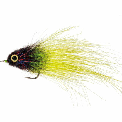 A2Z Minnow Enrico Puglisi BLACK-TREUSE - #2/0 Flies Rivers and Glen Trading Co