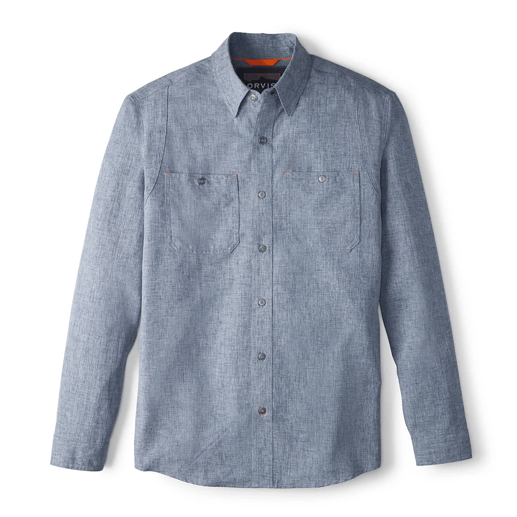 Orvis Tech Chambray Workshirt Orvis Blue Chambray / 2XL Men's Long Sleeve Button Down Shirts Rivers and Glen Trading Co