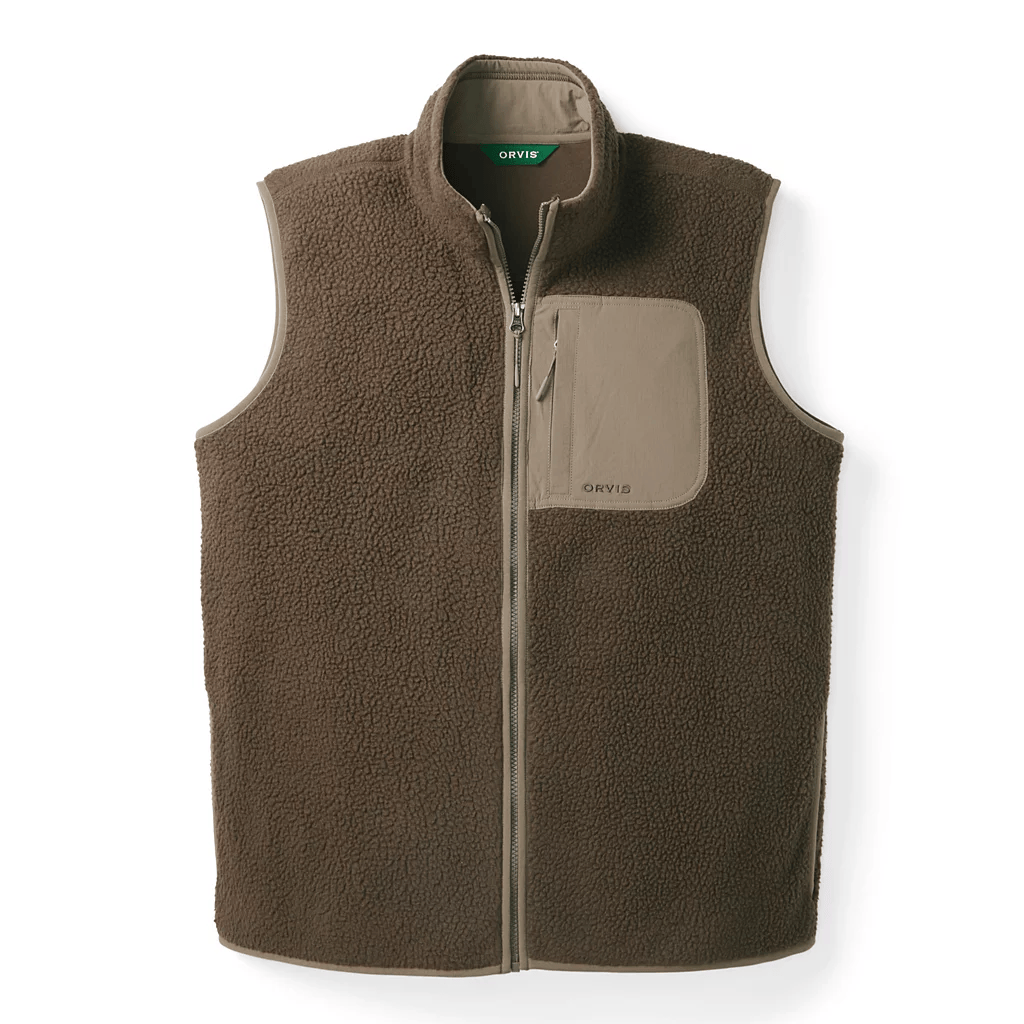Orvis Men's Mad River Sherpa Vest Orvis Espresso/Mushroom / XL Men's Vests Rivers and Glen Trading Co
