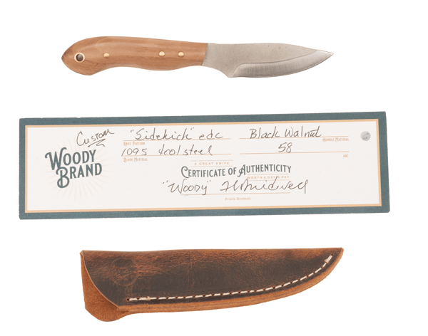 Woody Handmade Cutlery 7" Sidekick EDC Woody Handmade Cutlery Black Walnut (6) Knives Rivers and Glen Trading Co