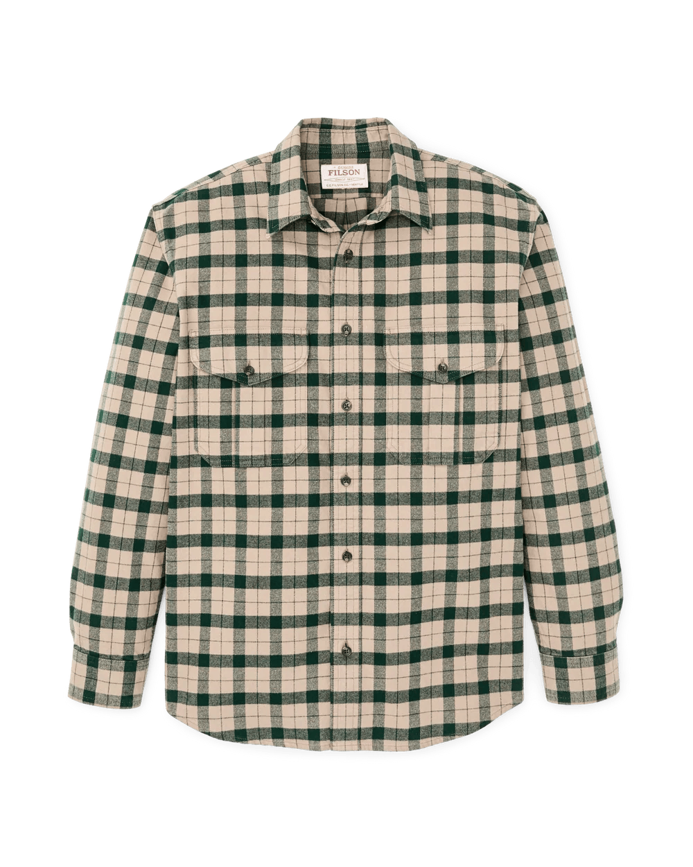 Filson Alaskan Guide Shirt Filson Oatmeal/Pine Plaid / XL Men's Long Sleeve Button Down Shirts Rivers and Glen Trading Co