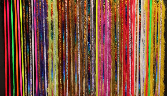 Hareline Dubbin Bling Rabbit Strips Hareline Dubbin Hot Pink/Holo Silver Fly Tying Rivers and Glen Trading Co
