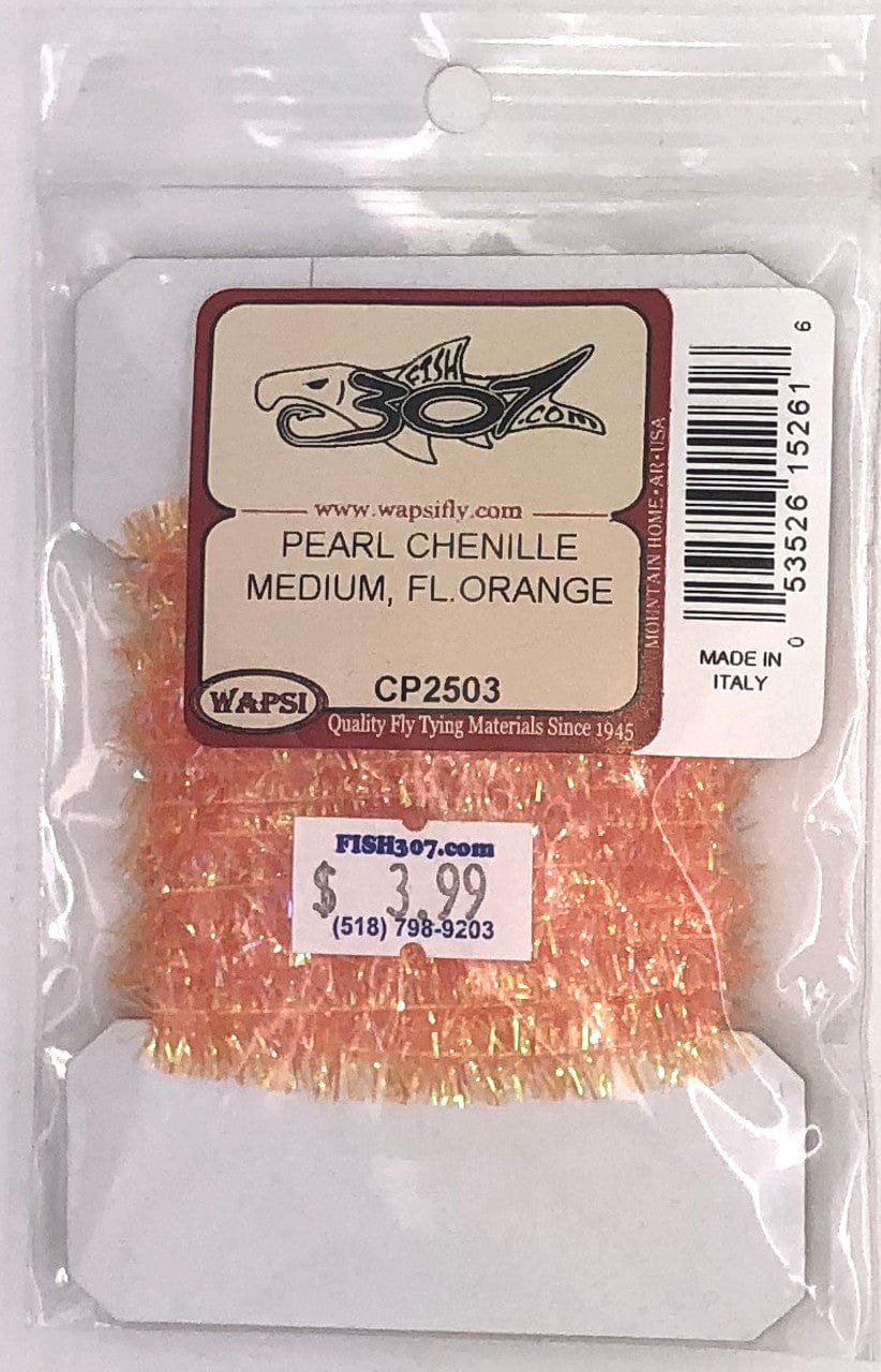 PEARL CHENILLE MEDIUM Wapsi FL.ORANGE Fly Tying Rivers and Glen Trading Co