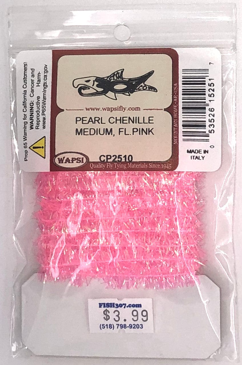PEARL CHENILLE MEDIUM Wapsi FL.PINK Fly Tying Rivers and Glen Trading Co