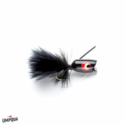 MICRO POPPER Umpqua BLACK; Size: 10 Flies Rivers and Glen Trading Co