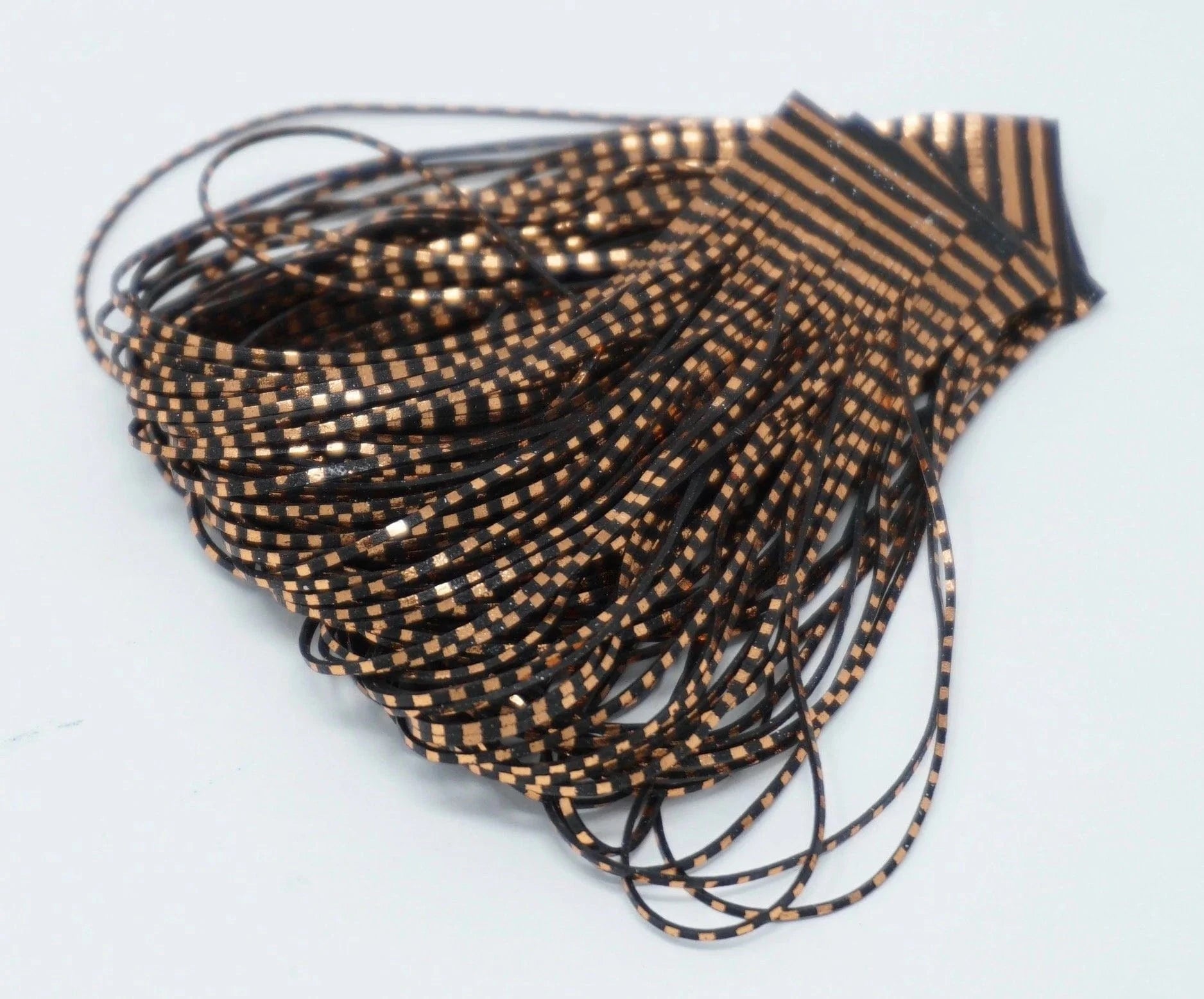 SILI LEGS PERFECTLY BARRED CHROME Wapsi COPPER/BLACK Fly Tying Rivers and Glen Trading Co