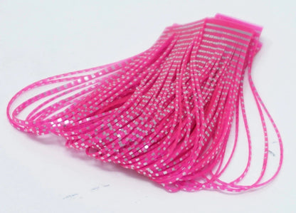 SILI LEGS PERFECTLY BARRED CHROME Wapsi SILVER/HOT PINK Fly Tying Rivers and Glen Trading Co