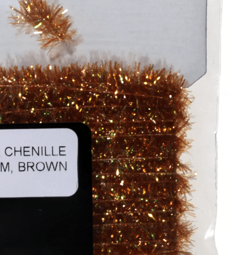 PEARL CHENILLE MEDIUM Wapsi BROWN Fly Tying Rivers and Glen Trading Co