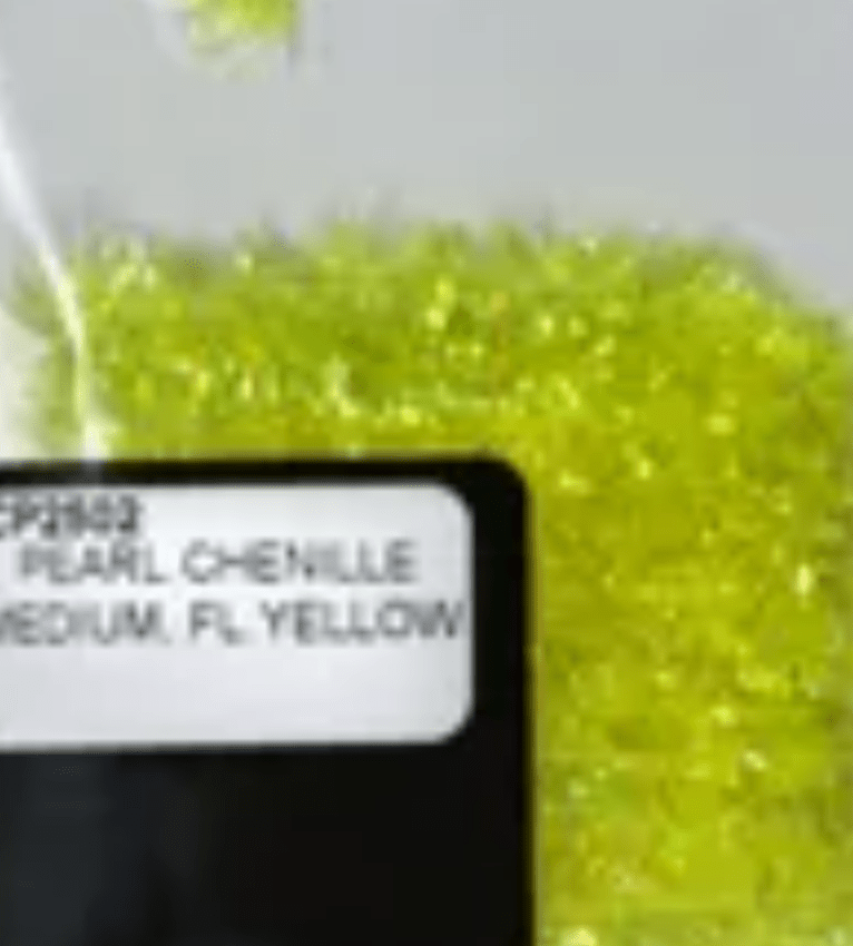 PEARL CHENILLE MEDIUM Wapsi FL.YELLOW Fly Tying Rivers and Glen Trading Co