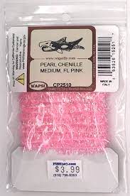 PEARL CHENILLE MEDIUM Wapsi LIGHT PINK Fly Tying Rivers and Glen Trading Co
